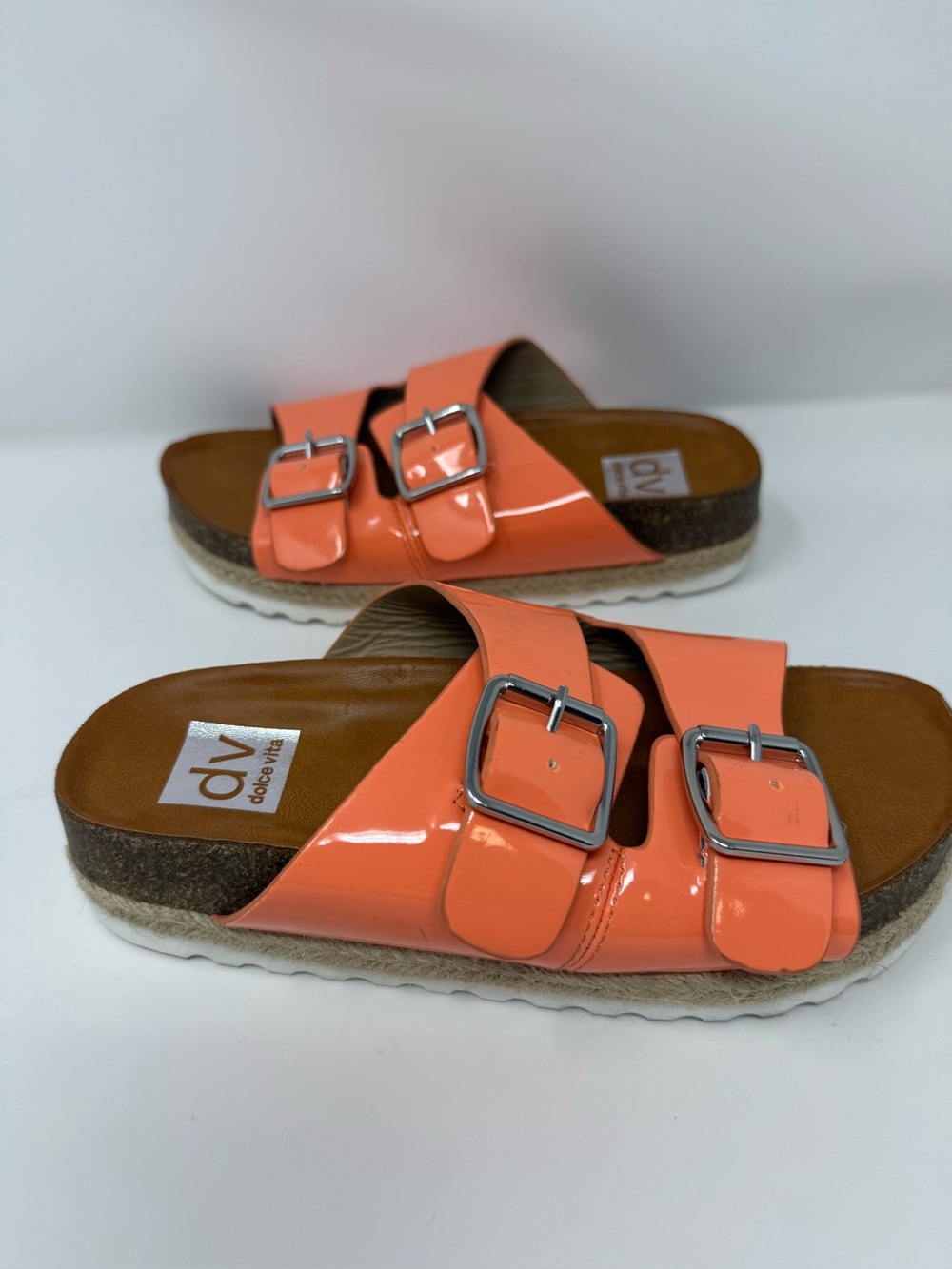 DV by Dolce Vita Coral Patent Double-Buckle Slide Sandal